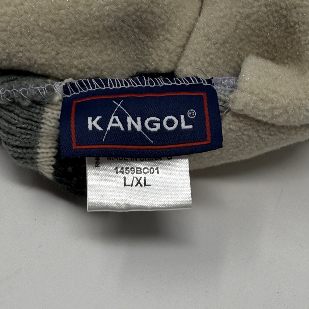 Kangol Stripped Pom Beanie Trapper Hat Held‎ Stitch Snood Ear Flaps Size L/XL - Picture 6 of 11